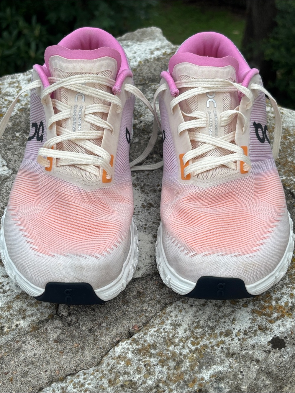 Women's On Running Cloud 6 Push Pink/Orange Cloud OC Sneakers - Picture 4 of 9